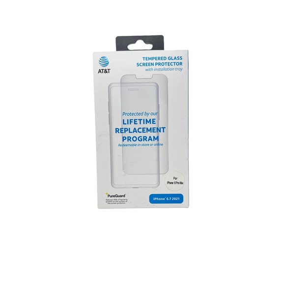 AT&T Tempered Glass Screen Protector Installation Tray iPhone 13 Pro Max - Picture 1 of 2